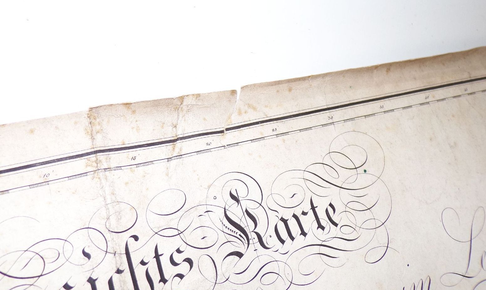 Übersichtskarte kgl Jagd Reviere im Leibgehege Münsingen Bayern um 1840 Karte