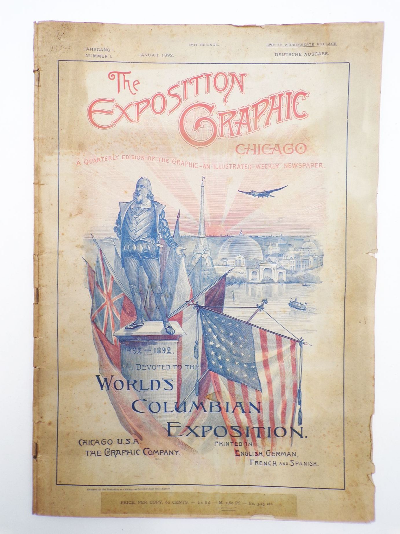 The Exposition Graphic Chicago 1892 Erster Jahrgang Nummer 1 