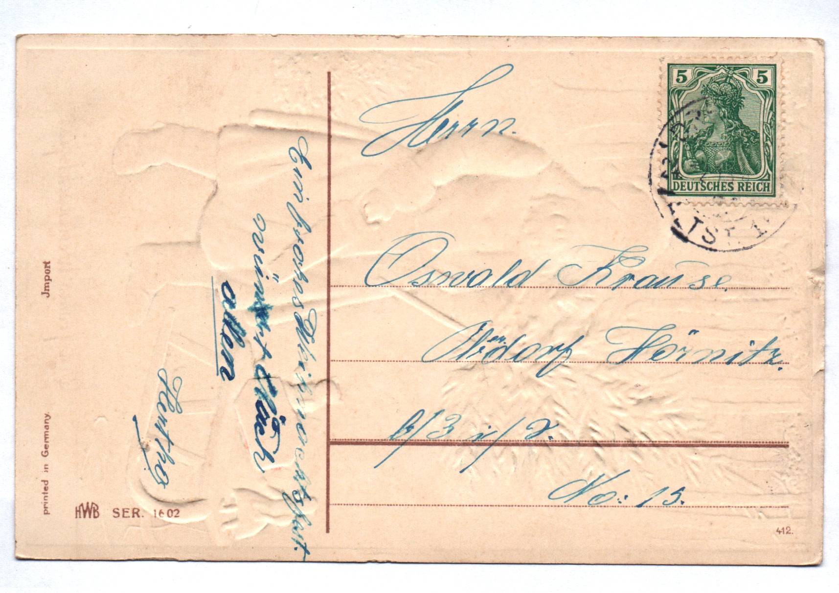 Präge Ak Weihnachtsmann sägt Tanne Ein frohes Weihnachtsfest Präge Ak Weihnachtsmann sägt Tanne Ein frohes Weihnachtsfest