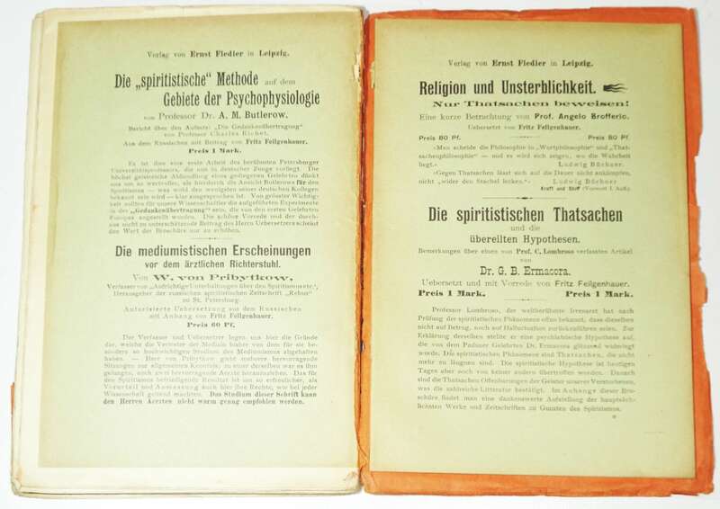 Emile Signone Wundersame Erzählung EA Lorsch Philosophie Spirituismus