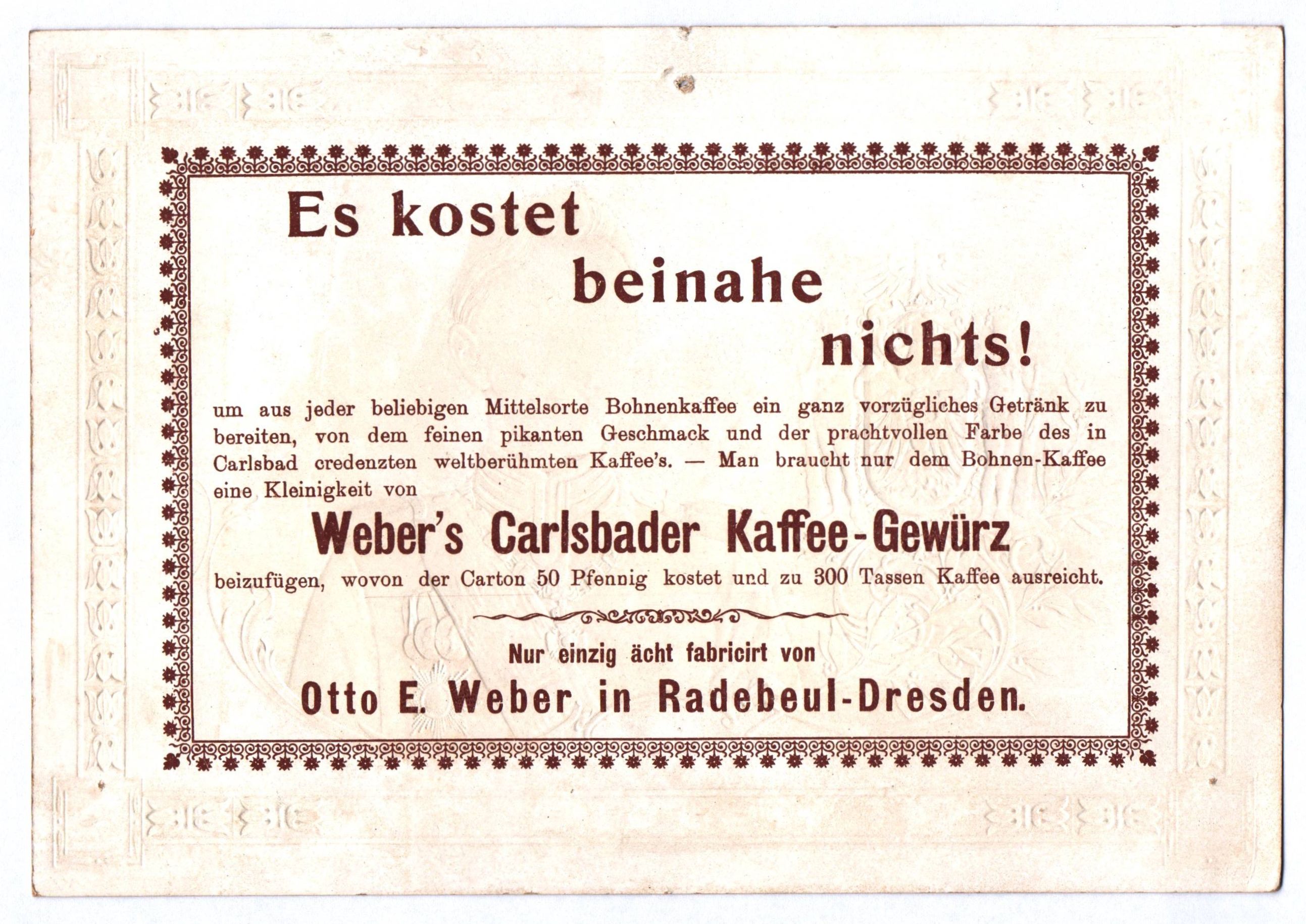  Sammelbild Kronprinz Wilhelm Weber Radebeul Dresden um 1905 gold geprägt 