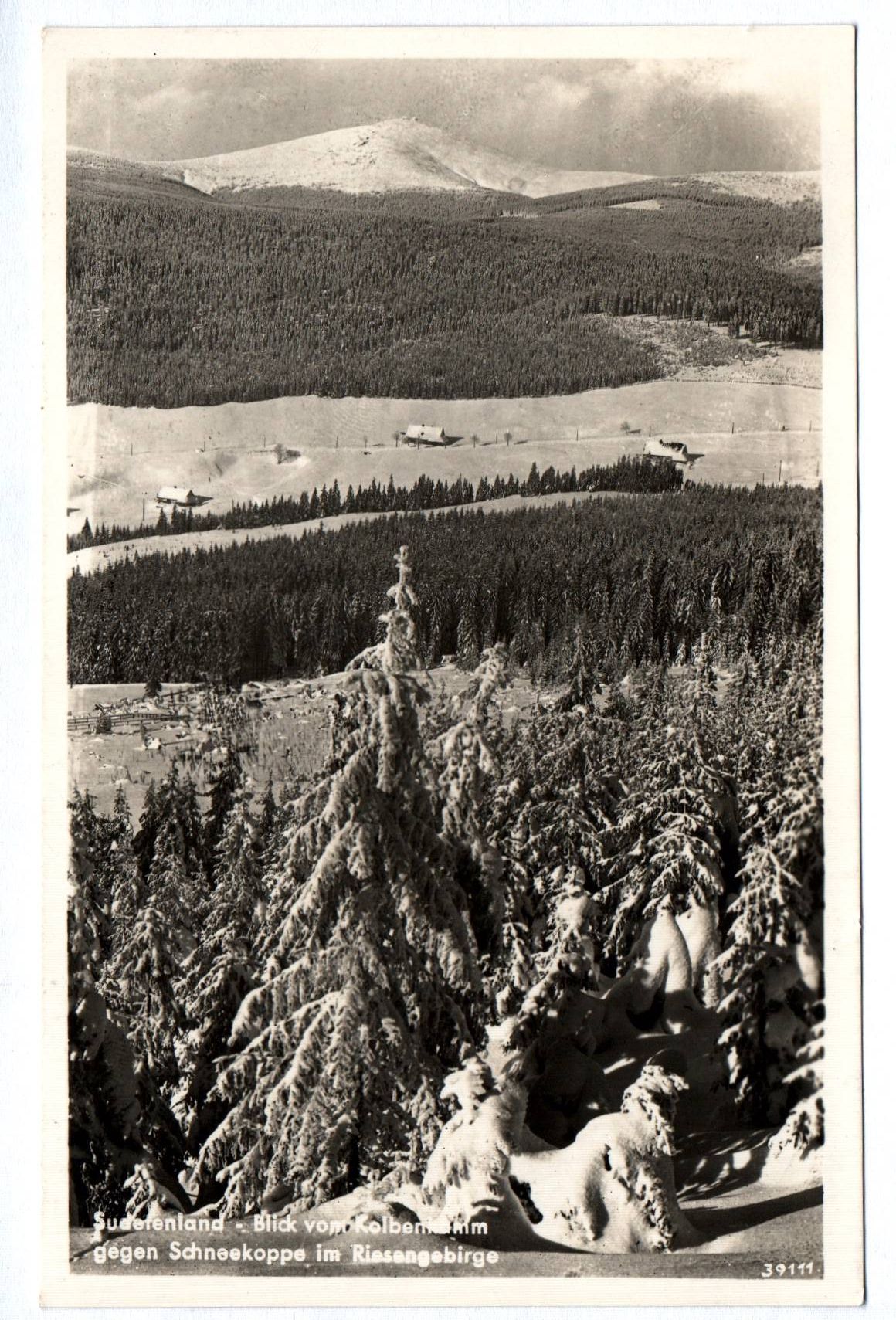 Foto Ak Sudetenland Blick vom Kolbenkamm 1939