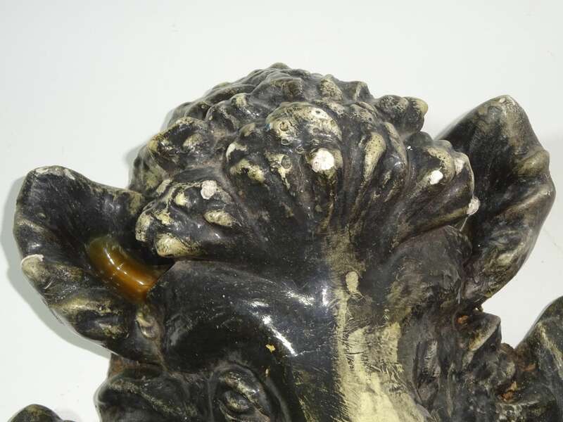 Jagdtrophäe Eber Keiler Wildschwein um 1900 Gips Modelliermasse