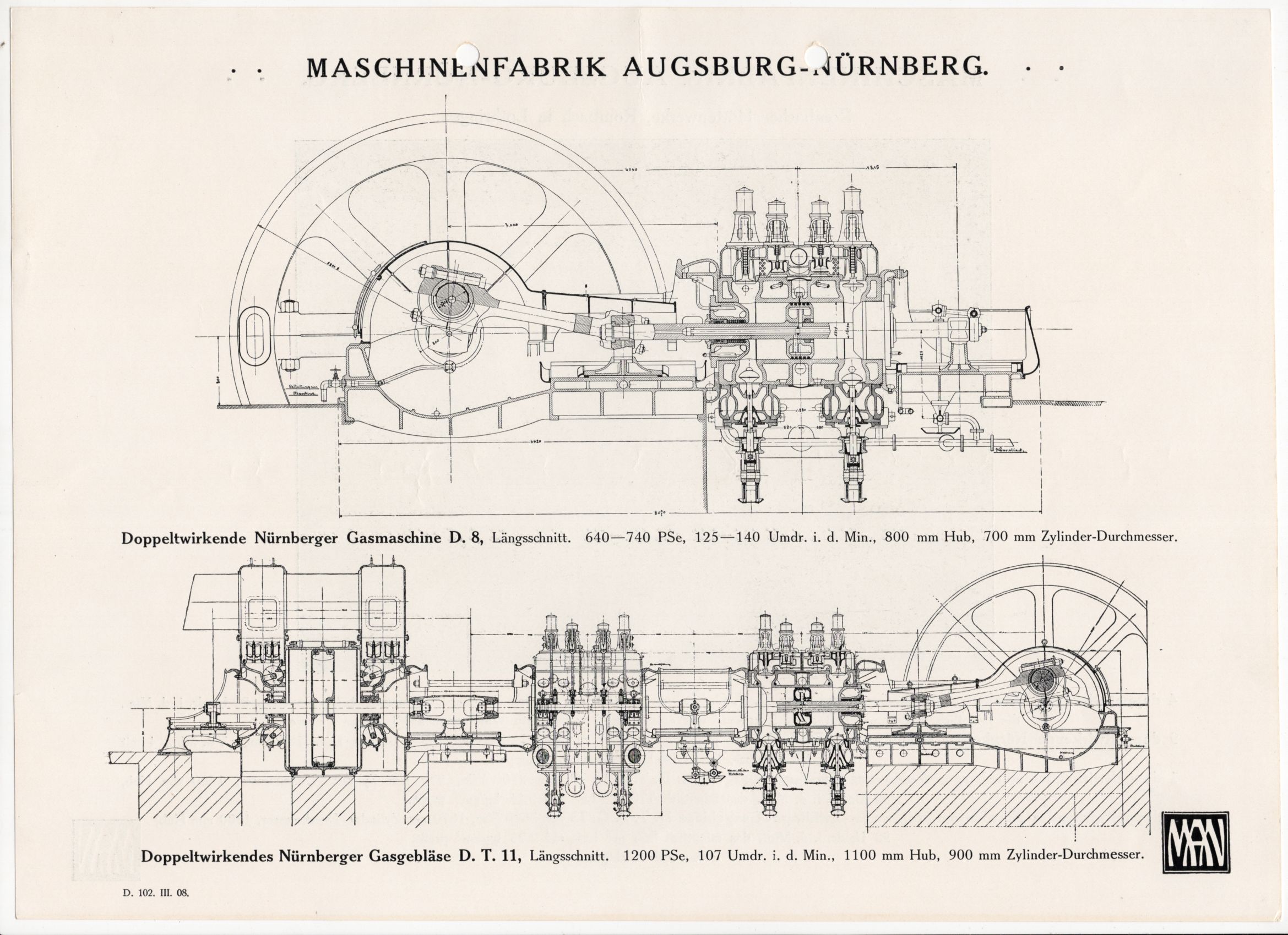 MAN Dampfturbinen Dampfmaschinen Werbeblätter Drucke um 1910