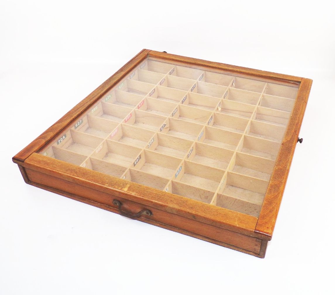 Alte Verkaufsvitrine ESC ZNF Indanthren Göggingen Nähseide Reklame Werbung