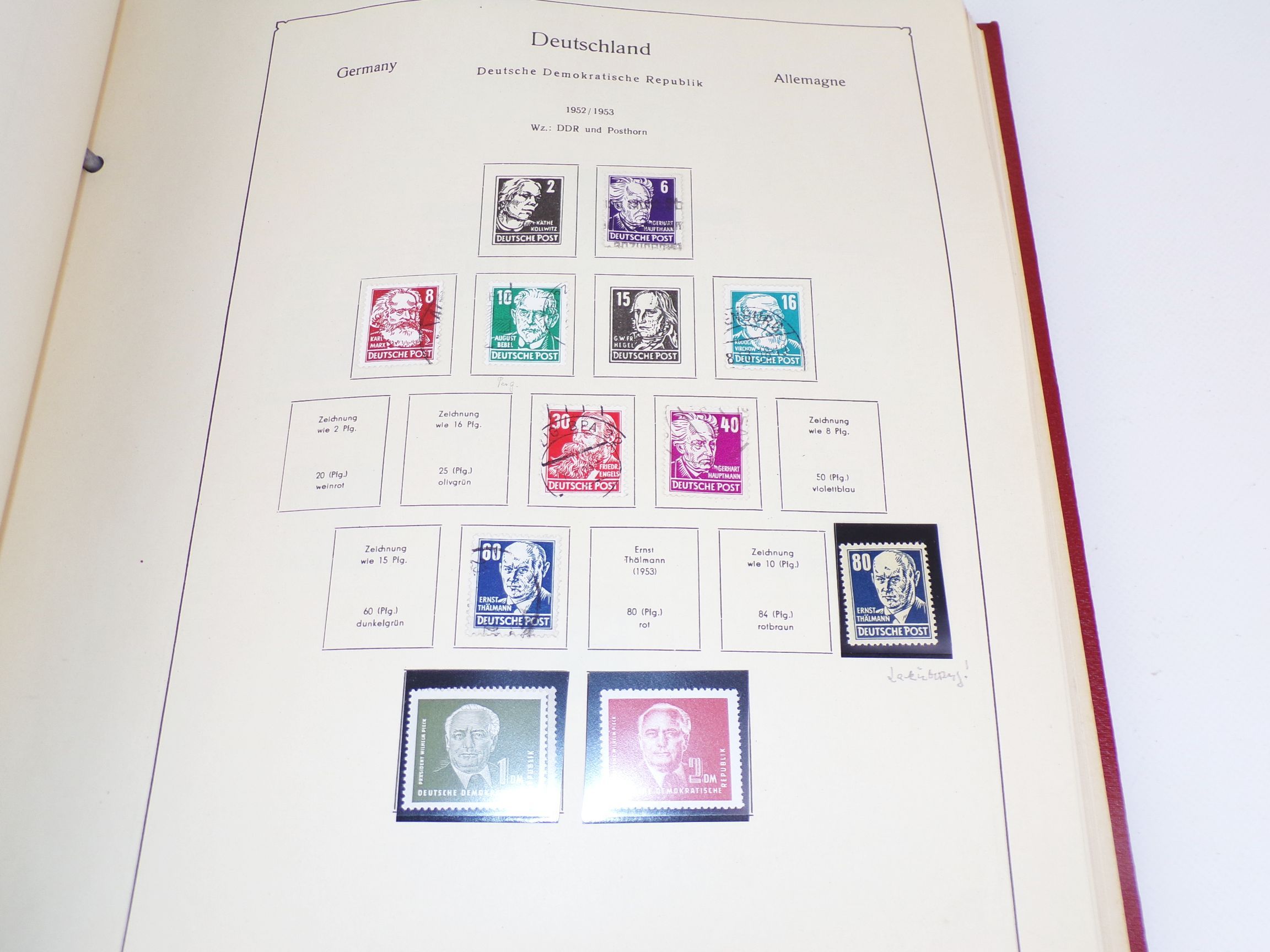 Kabe Album SBZ DDR 1949 bis 1968 Briefmarken Mao Schiller Köpfe