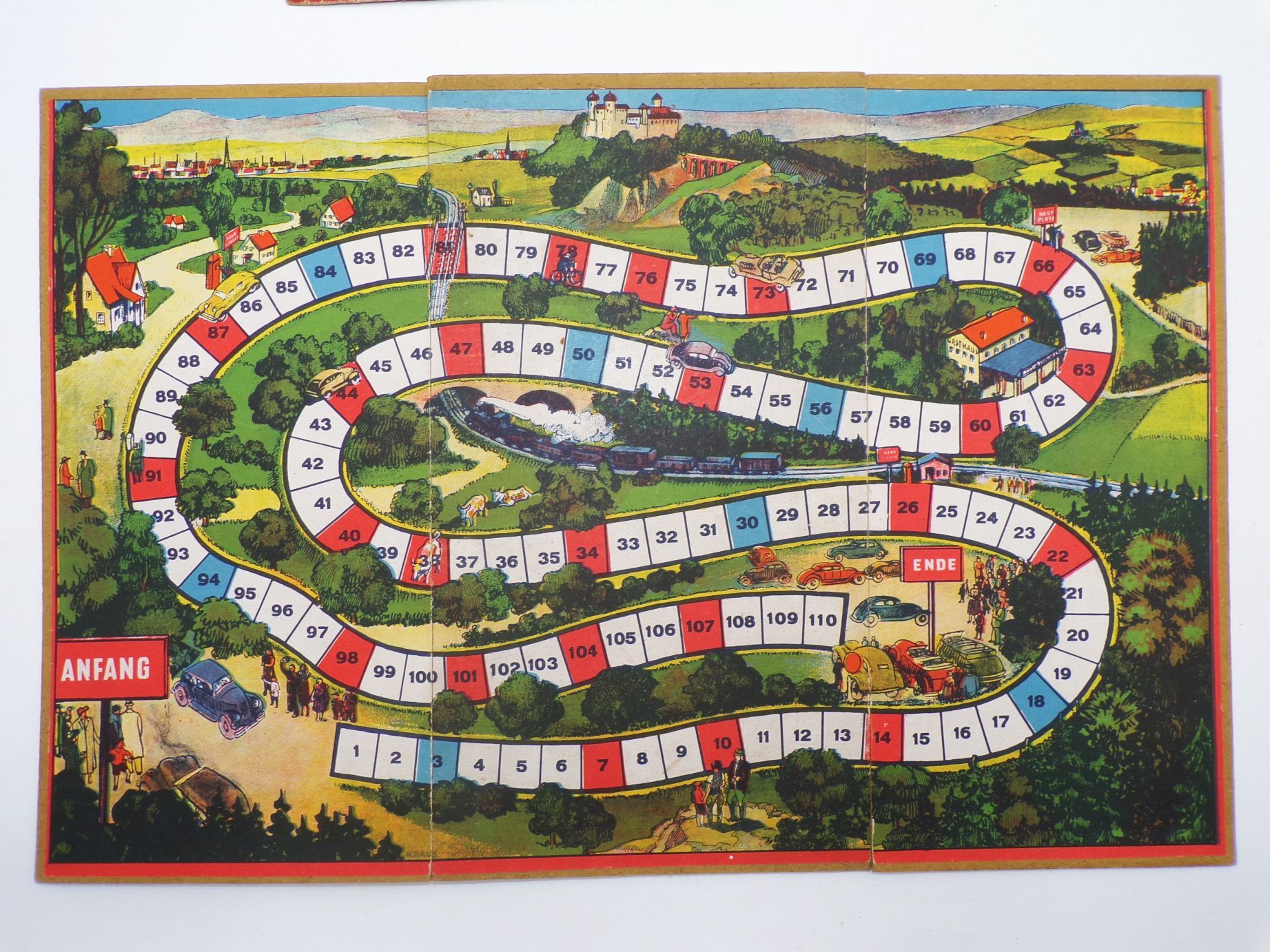 Autoreise Spiel um 1930 Spielplan Autoreise Spiel um 1930 Spielplan