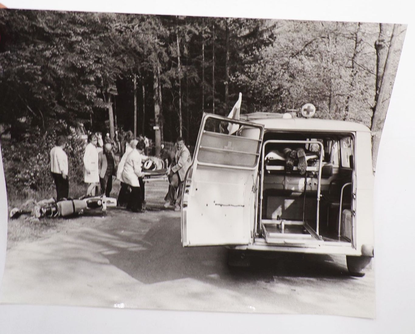 Foto Motorrad Unfall DDR Hohwald Oberlausitz Sani Barkas Großformat 3 Stück