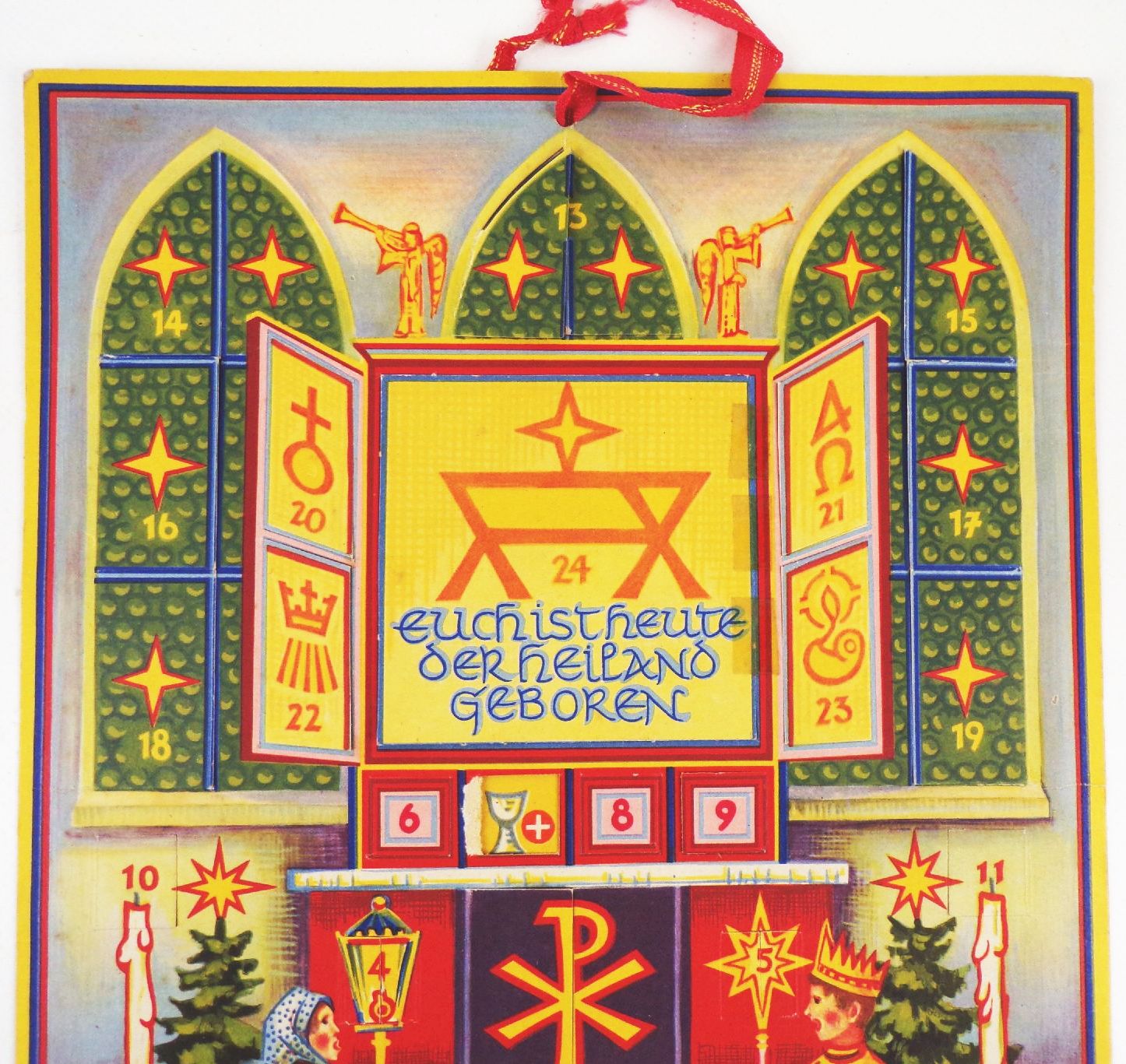 Alter Adventskalender Helmut Ruldoph Freiberg Der Adventsaltar 1953 