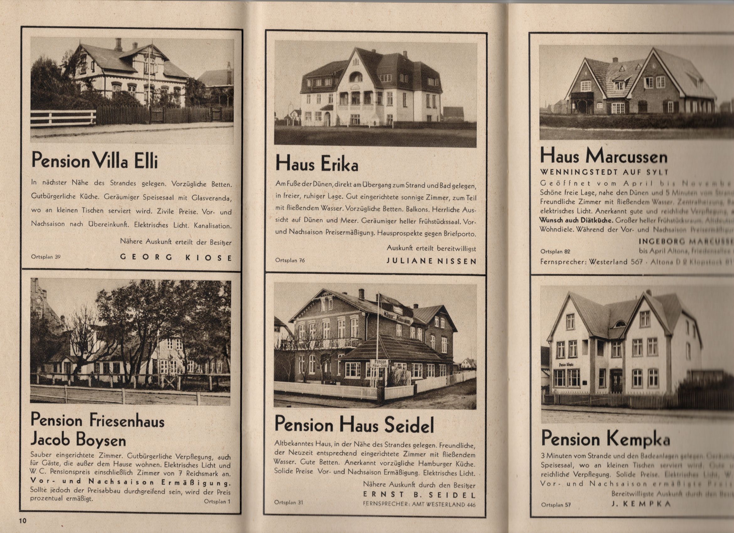 Altes Reiseprospekt Nordseebad Wenningstedt Braderup auf der Insel Sylt Altes Reiseprospekt Nordseebad Wenningstedt Braderup auf der Insel Sylt