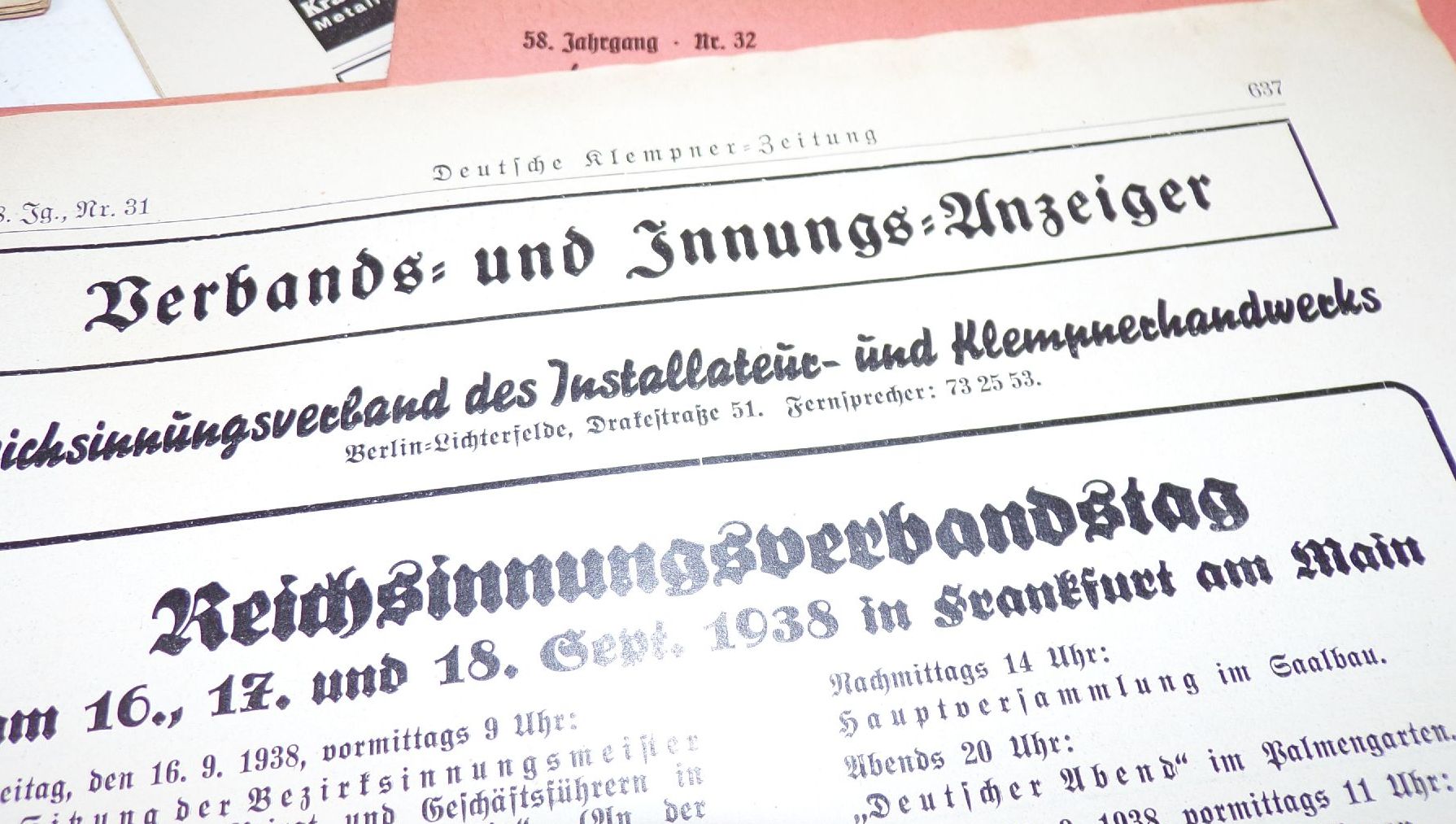 Deutsche Klempner Zeitung Installateur Anzeigen Reklame um 1938