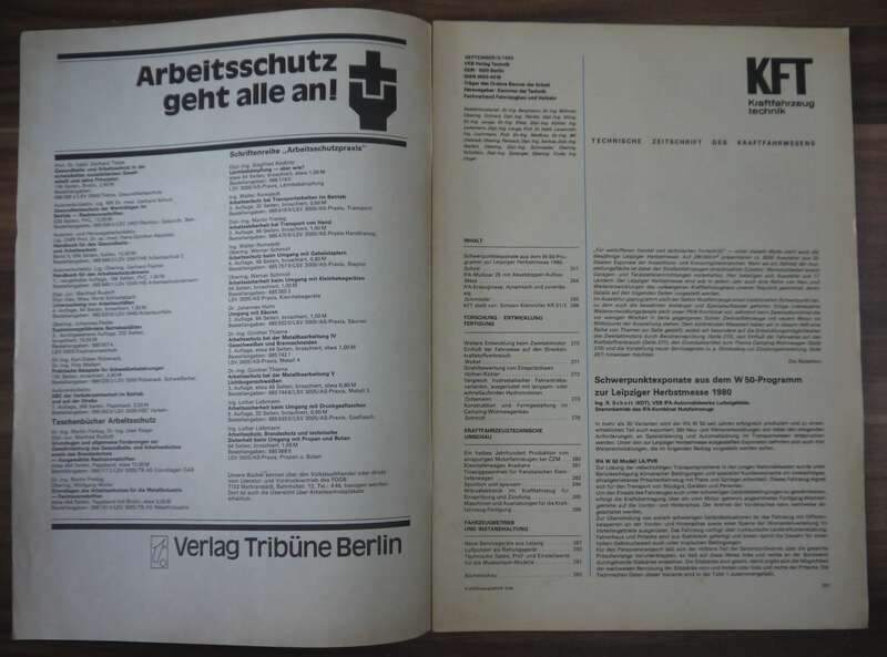 Zeitschrift DDR KFT Messeneuheiten Wartburg und Trabant September 1980 Wohnwagen