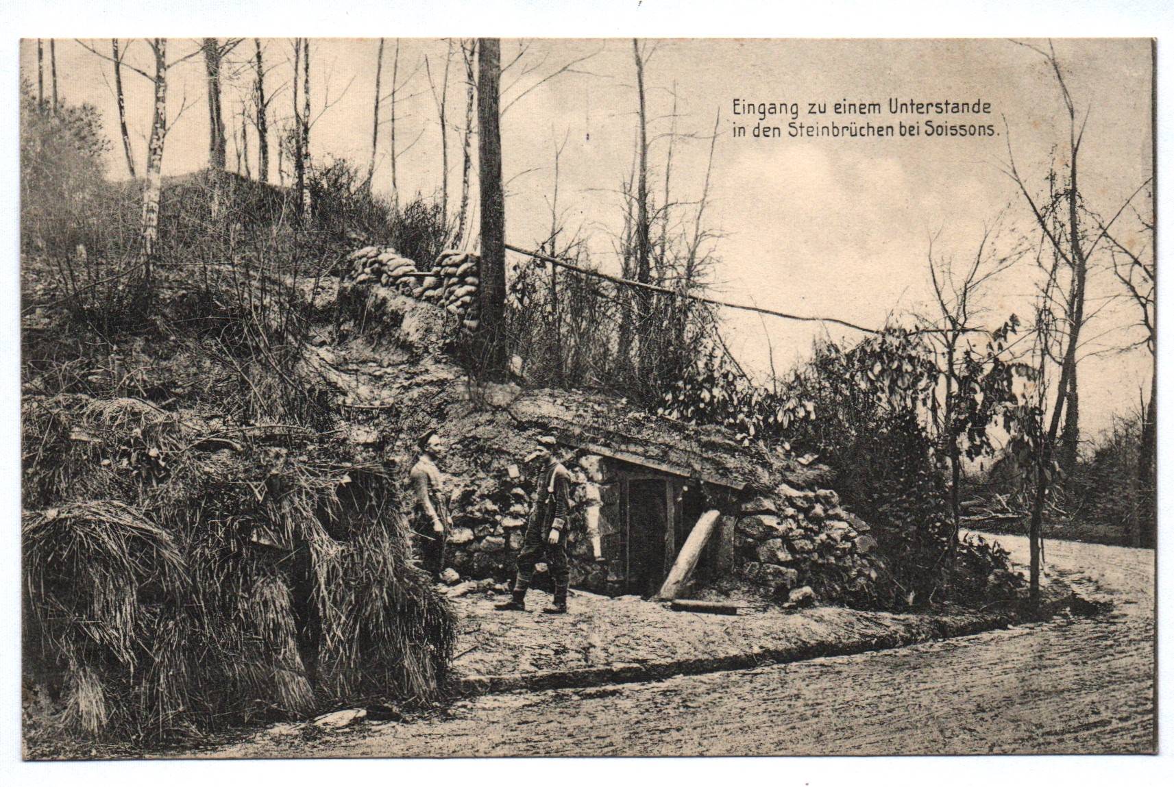 Feldpost Ak 1915 Stempel Sächsische Reserve Unterstande Steinbrüche Soissons