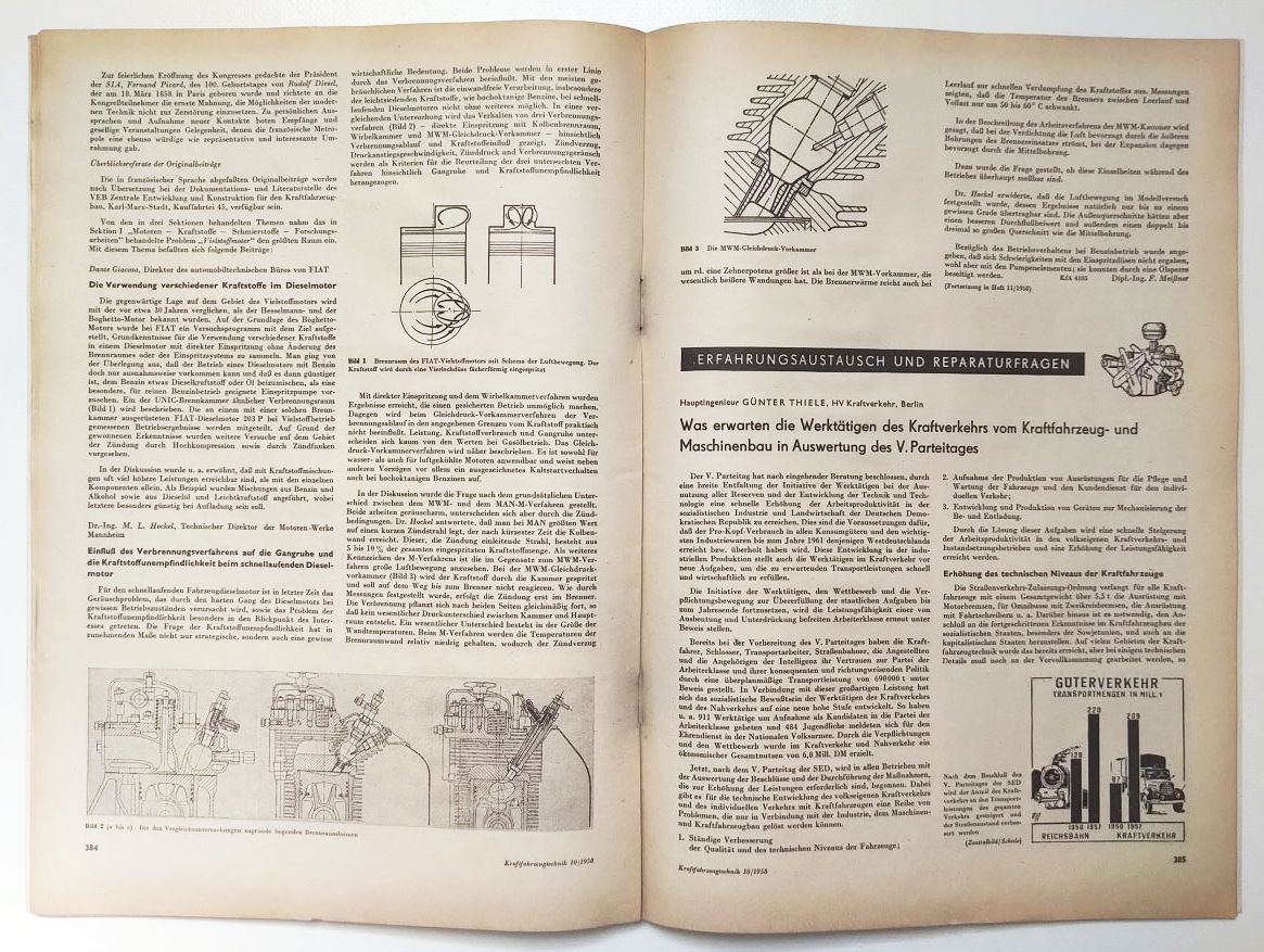KFT DDR Kraftfahrzeugtechnik Nr 10 Einlaßsteuerzeiten am P50 Motor 1958
