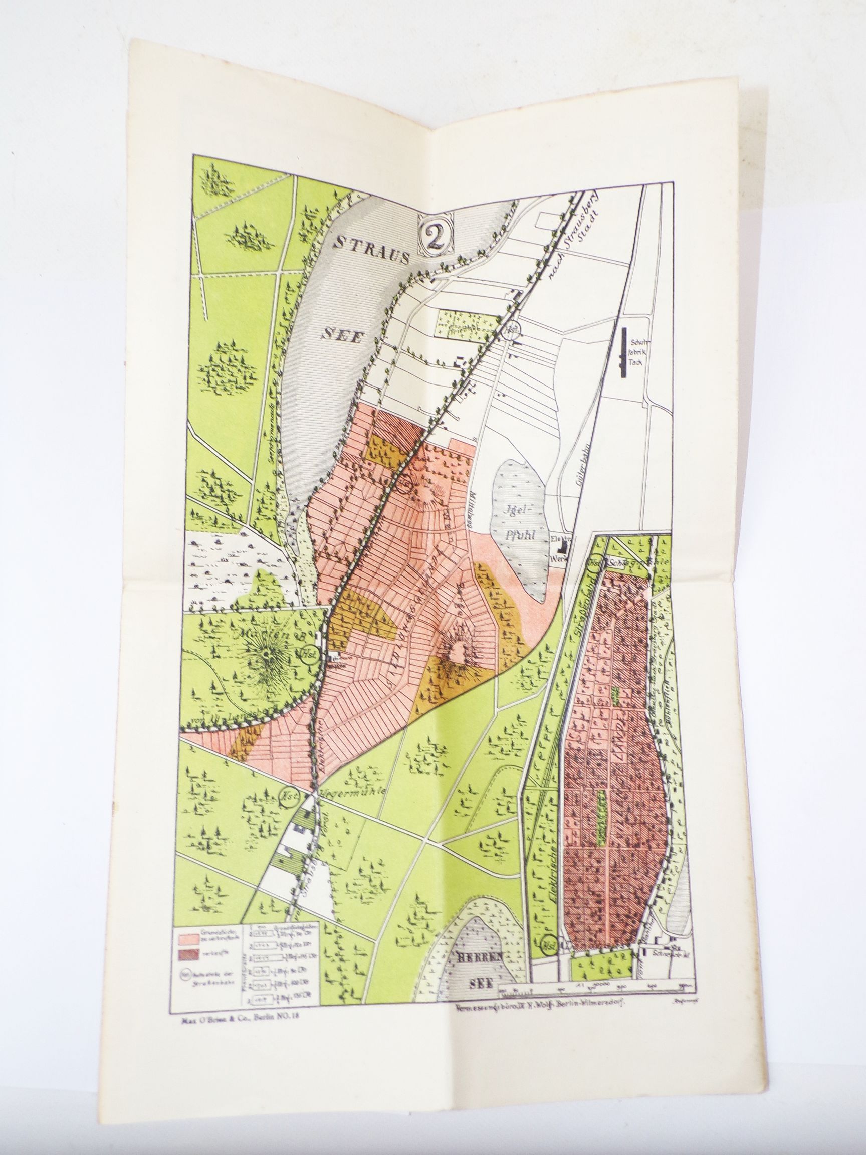 Prospekt Strausberg Perle der Mark 1930er Ansichtskarten Stadtplan