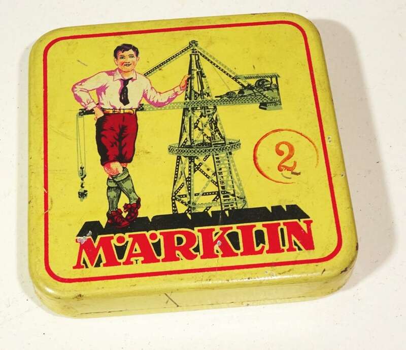 Alte Blechdose Märklin 2 für Metallbaukasten Behälter Vintage