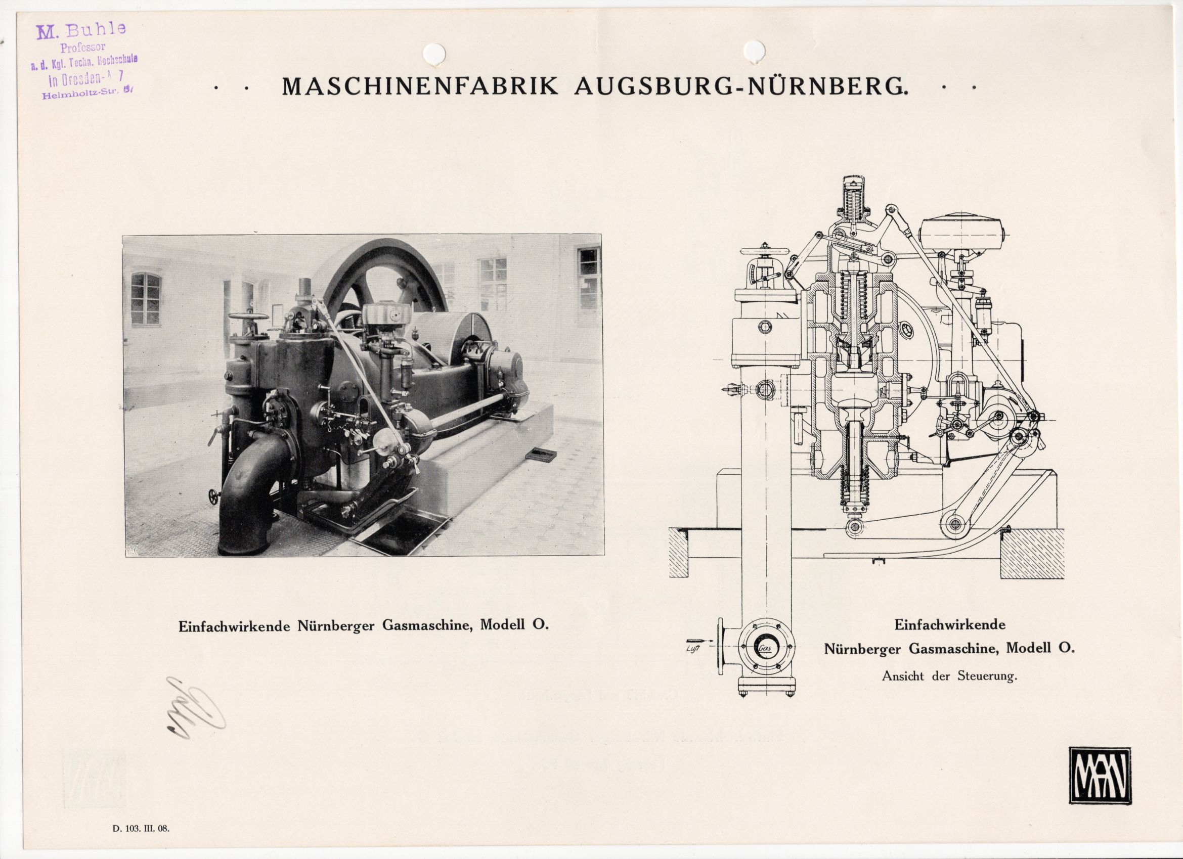 MAN Dampfturbinen Dampfmaschinen Werbeblätter Drucke um 1910