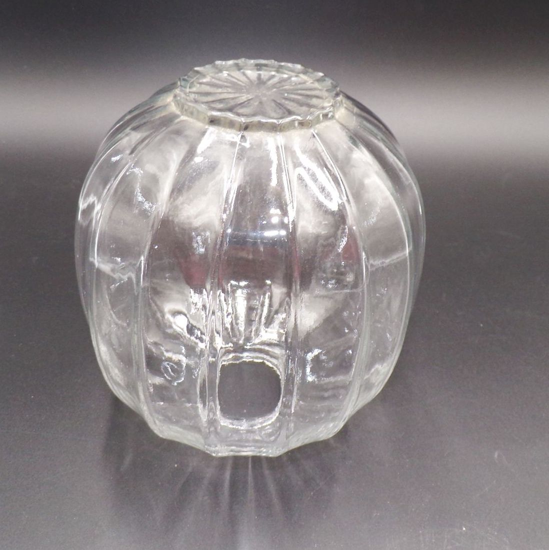 Altes Lampenglas transparent Facetten Glaselemente Vase Antik Vintage Altes Lampenglas transparent Facetten Glaselemente Vase Antik Vintage