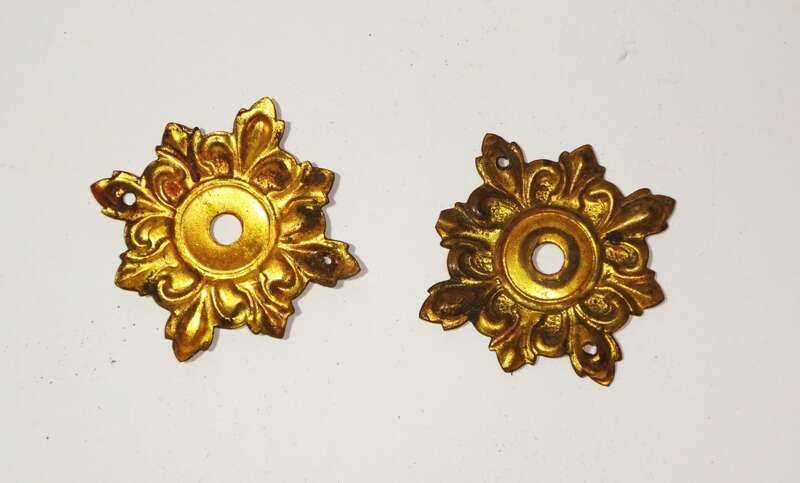 Messing Möbelbeschlag 2 Stück Zierbeschlag um 1900 