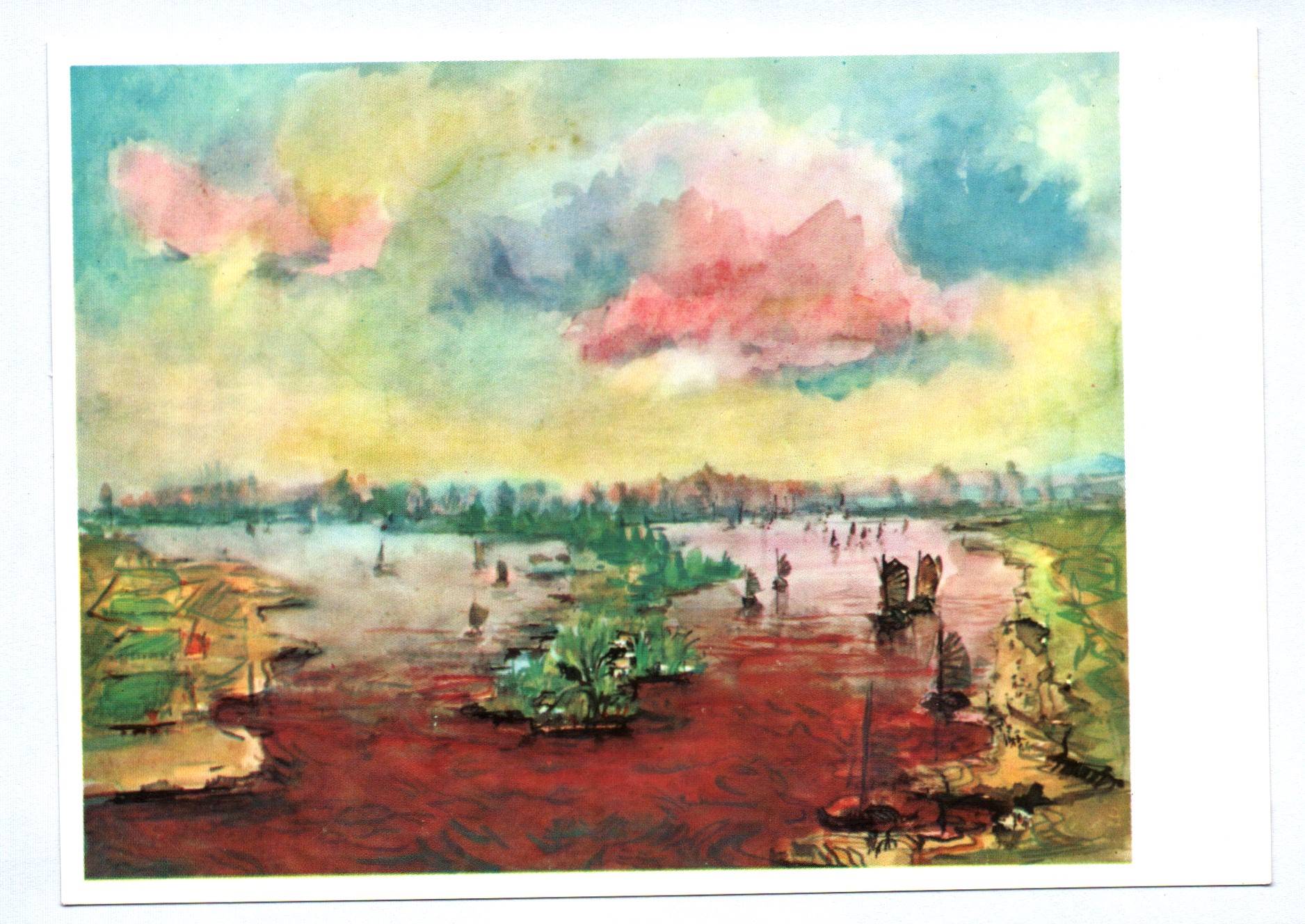 Künstler Ak Gerhard Stengel Am Sang Hong in Vietnam