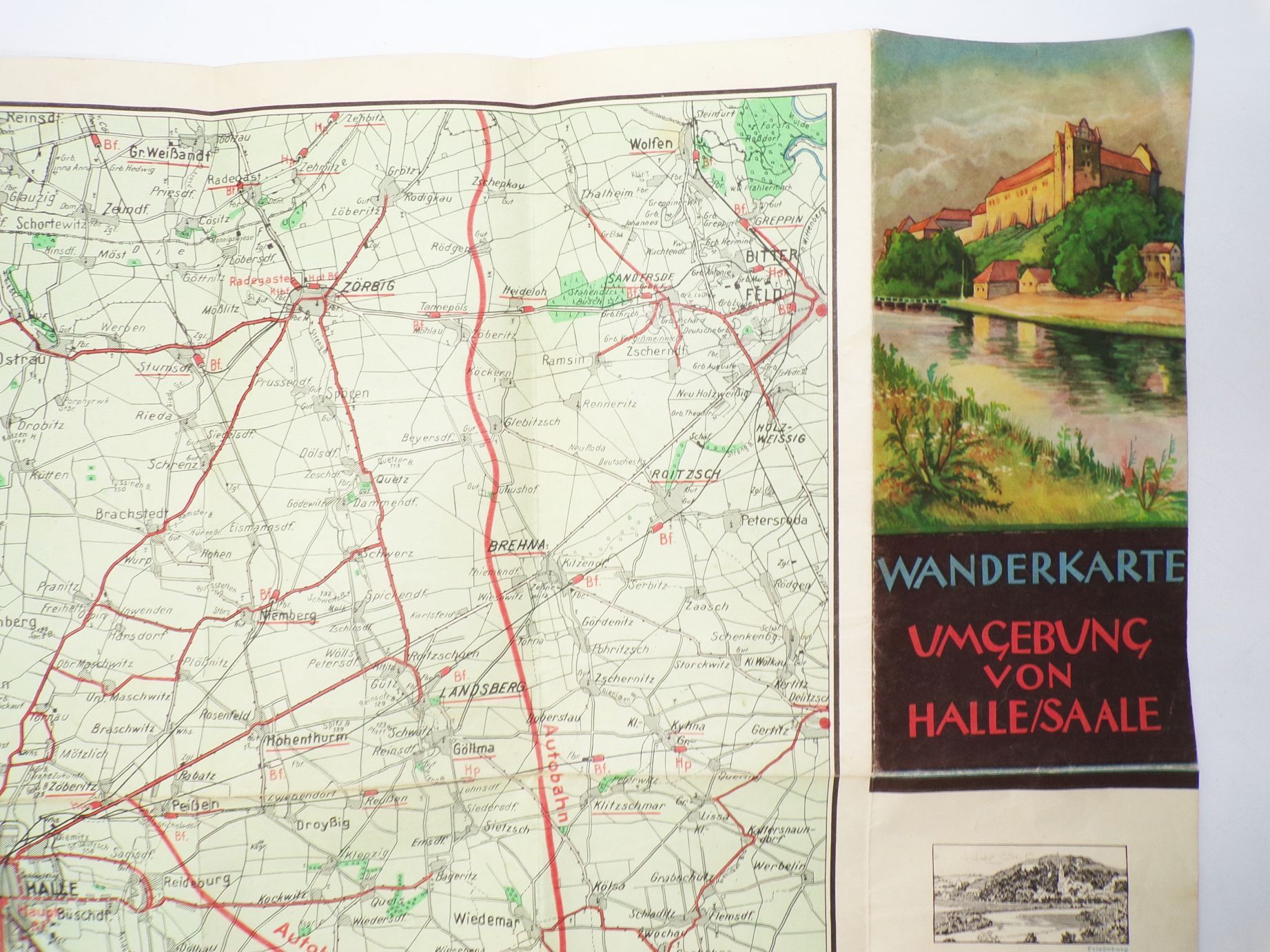 Wanderkarte Umgebung von Halle Saale DDR