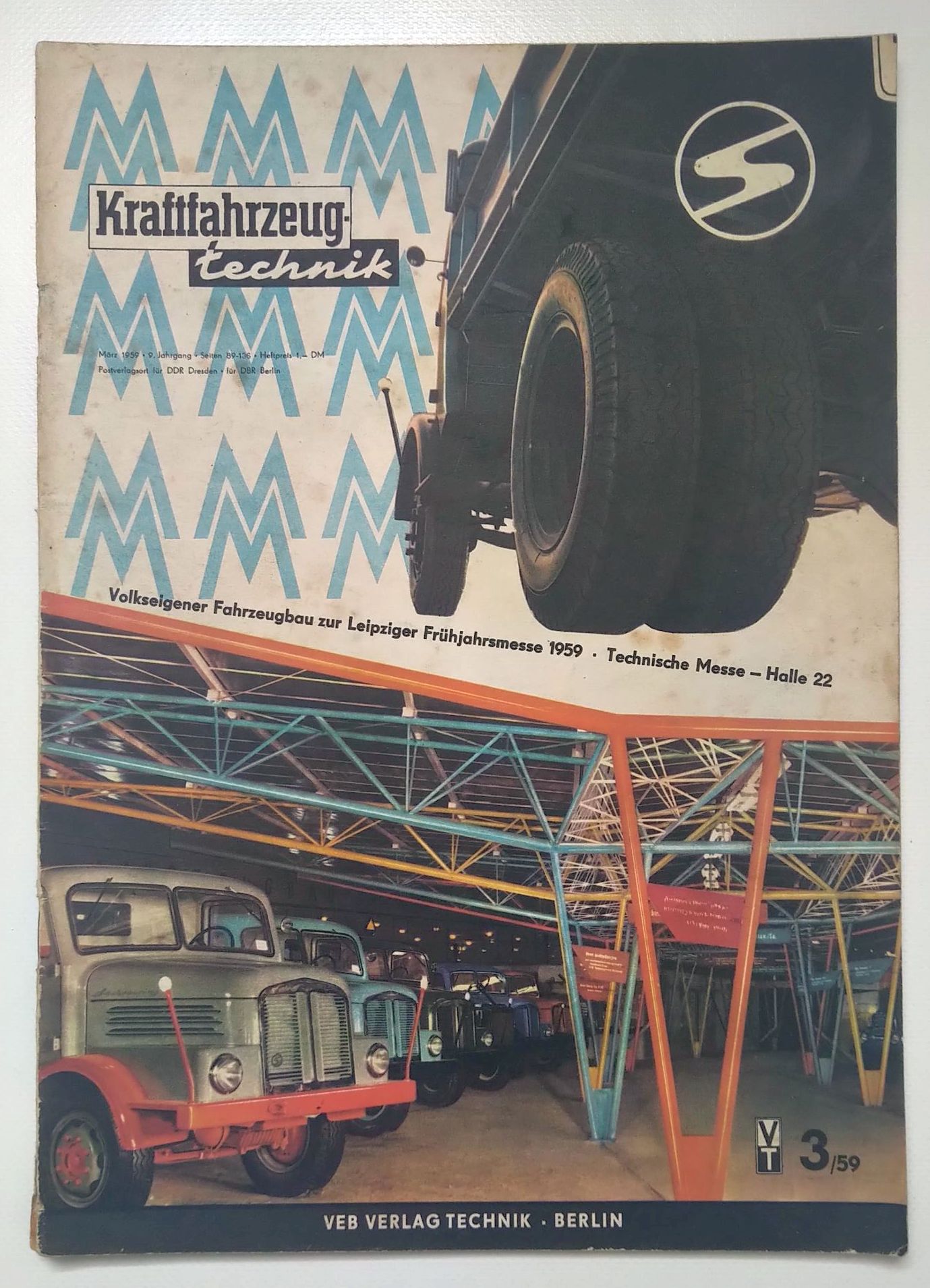 Kraftfahrzeugtechnik Zeitschrift DDR Nr 3 Leipziger Frühjahrsmesse 1959