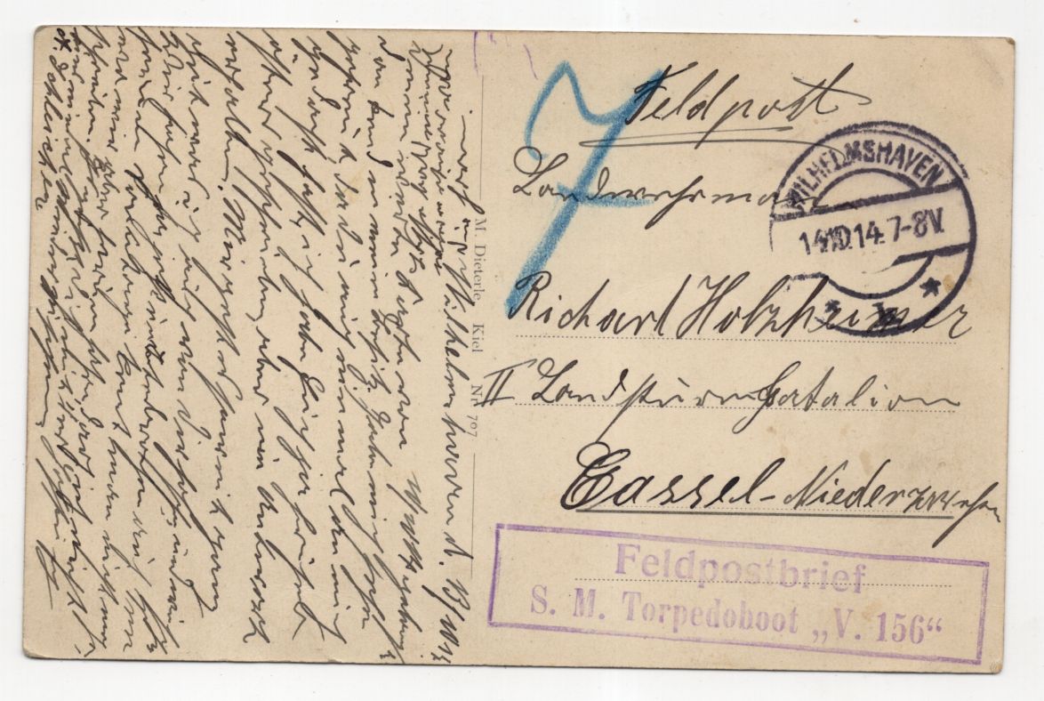 Feldpost Ak Durchbruch einer Hochseetorpedoboots Division SM V156 Stempel