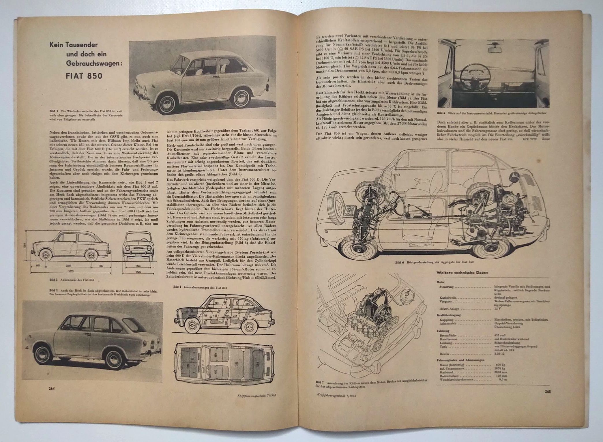 Kraftfahrzeugtechnik Zeitschrift DDR Nr 7 Simson Moped Spatz 1964 Kraftfahrzeugtechnik Zeitschrift DDR Nr 7 Simson Moped Spatz 1964