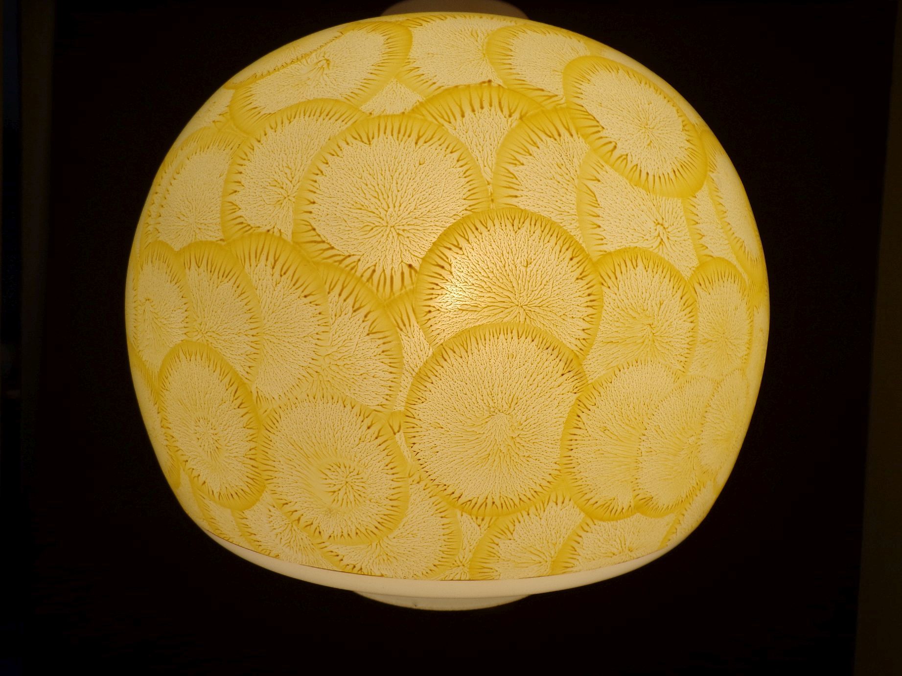 Alte Deckenleuchte Gelb Blumen Rund E27 Deckenlampe Retro Look