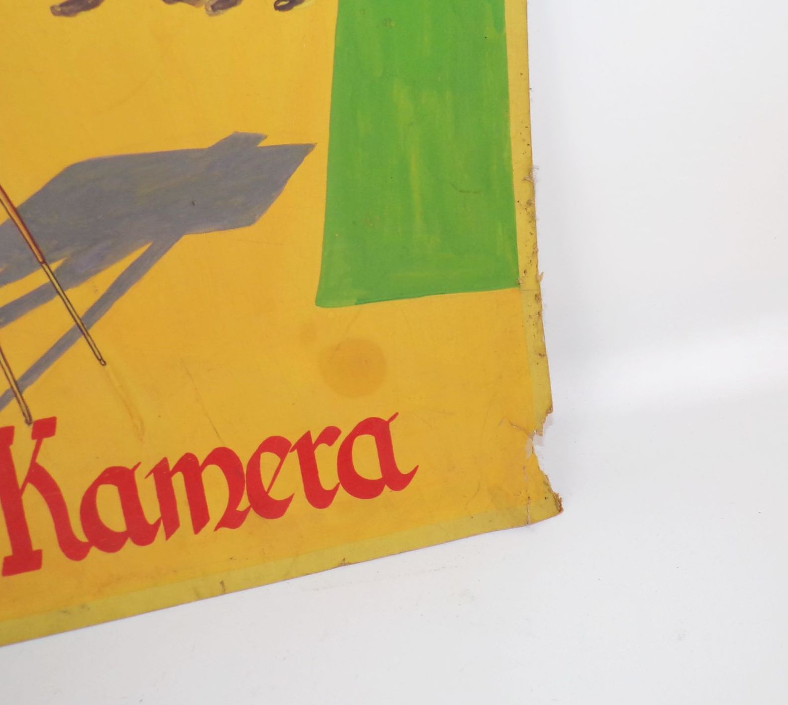 Altes Pappschild Fotograf Reklame vermenschlichte Maikäfer Handgemalt 