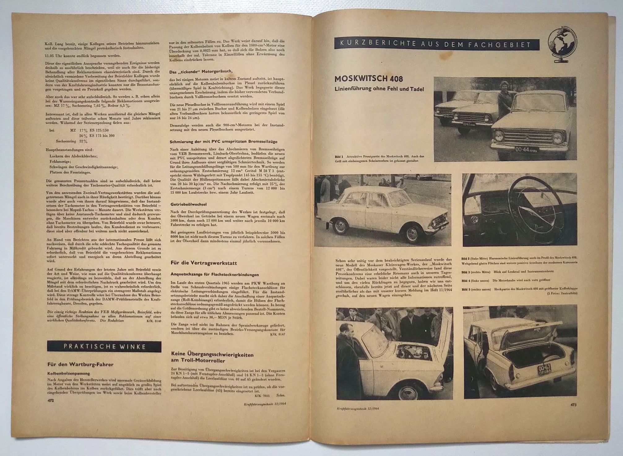 Kraftfahrzeugtechnik Zeitschrift DDR 1964 Nr 12 S 4000-1 Kehrmaschine Schneepflug Kraftfahrzeugtechnik Zeitschrift DDR 1964 Nr 12 S 4000-1 Kehrmaschine Schneepflug