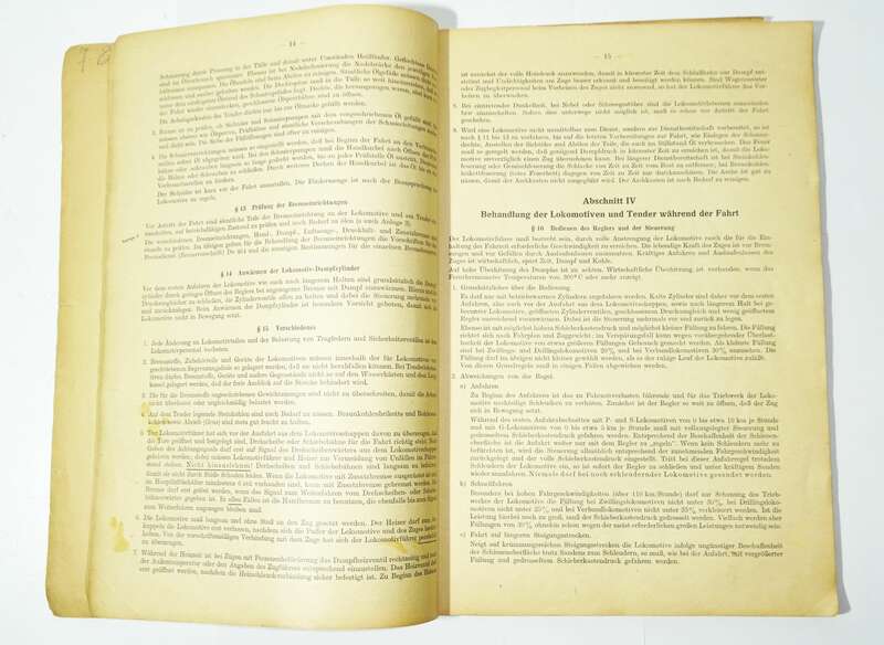 Dienstvorschrift für die Behandlung und Unterhaltung Dampflokomotive im Betriebe 1953