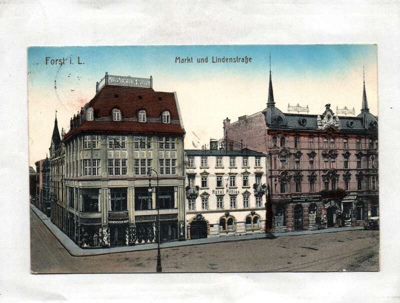Ak Forst i. L. Markt und Lindenstraße 1915