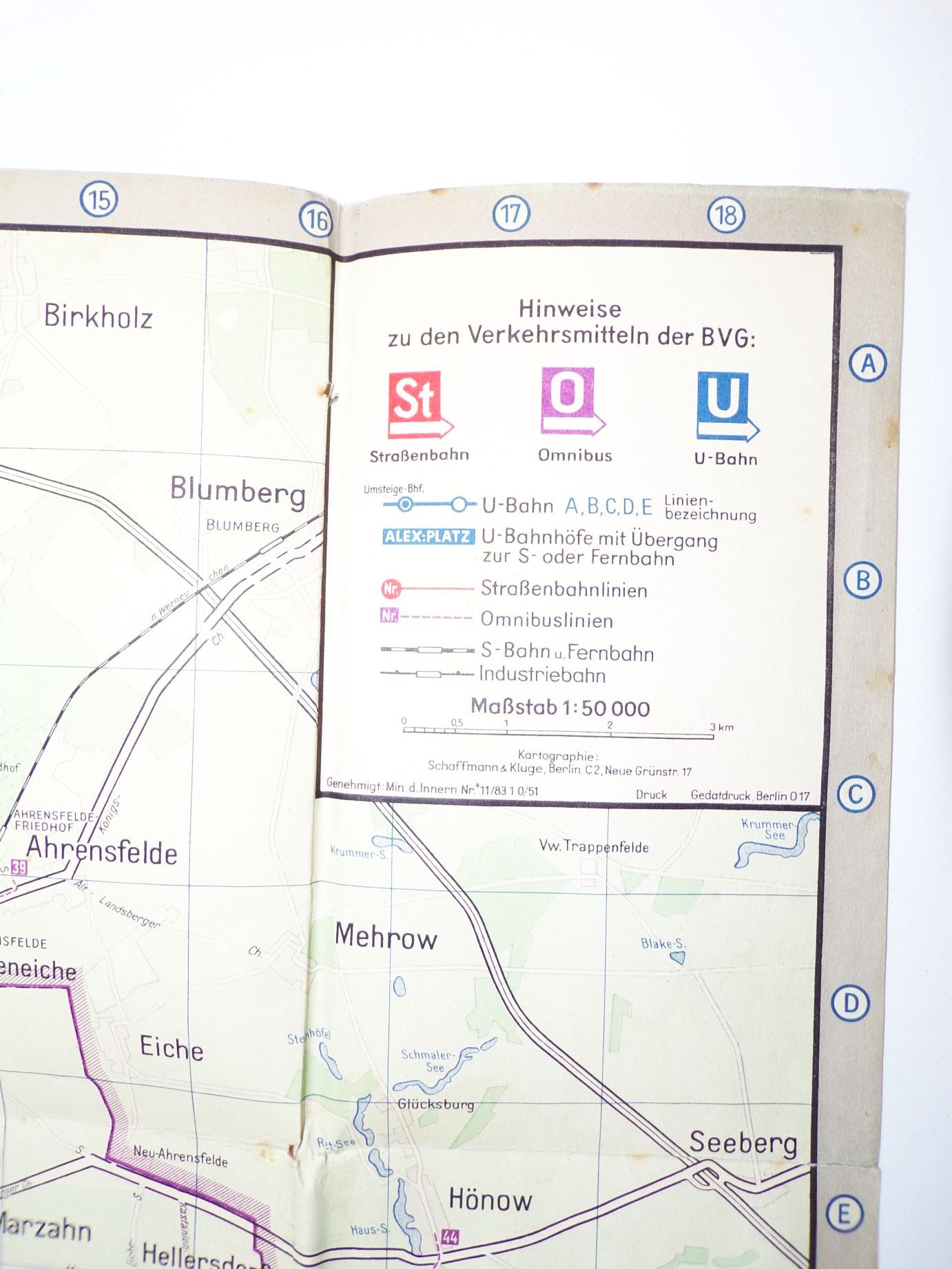 BVG Liniennetz der Berliner Verkehrs Betriebe 1951 BVG Liniennetz der Berliner Verkehrs Betriebe 1951