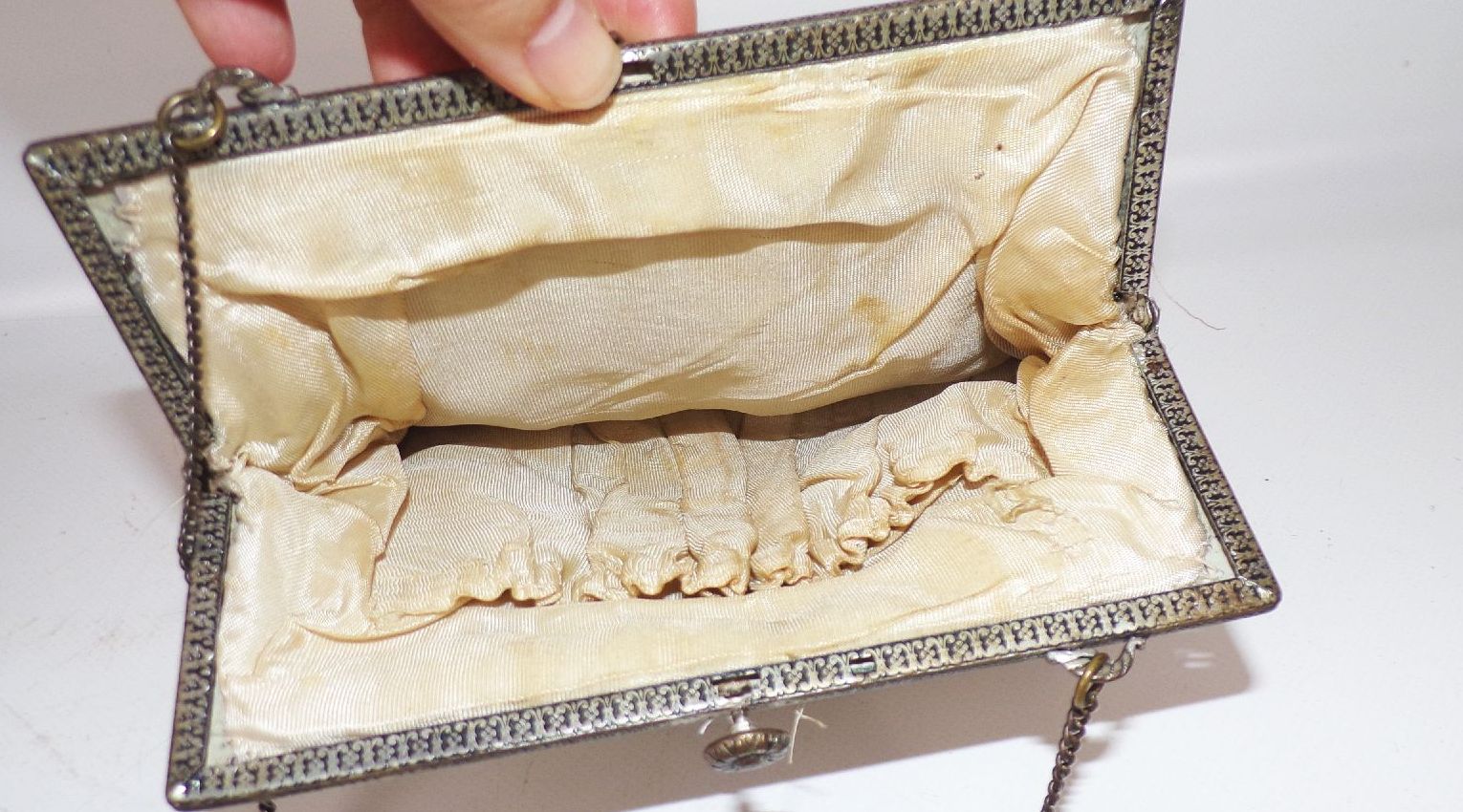 Alte Handtasche Strassperlen Abendtasche Rosen Vintage 1910 er 