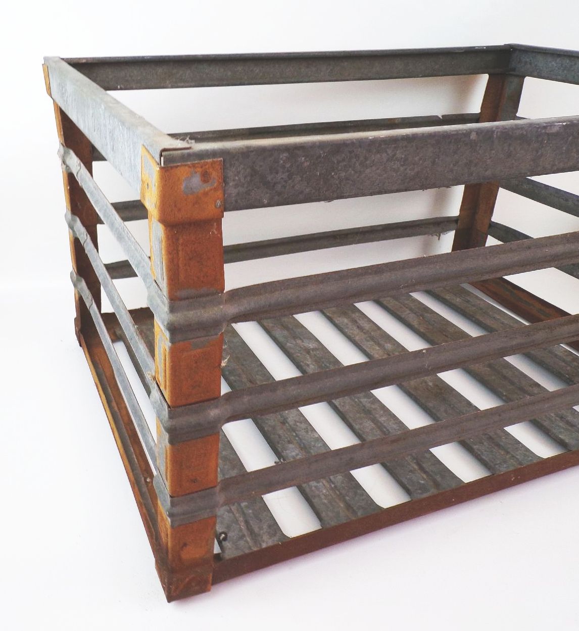 Alte Sero Gitterbox Metall Kiste Garten Loft Deko 