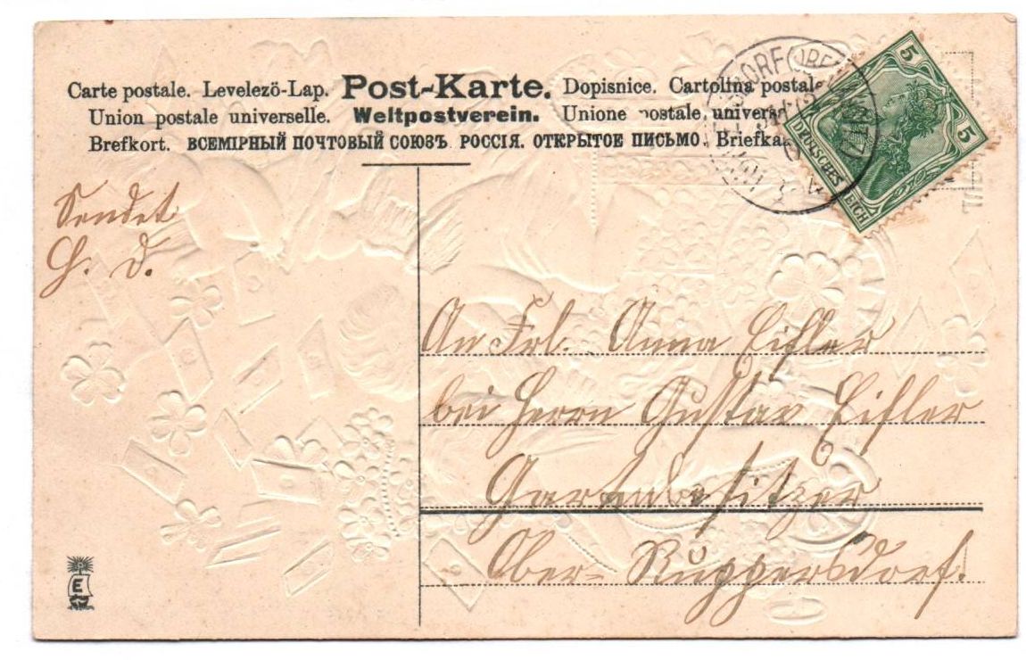 Kitsch Ak Engel mit Blumen Dampflok Frohes Neujahr geprägt 1907