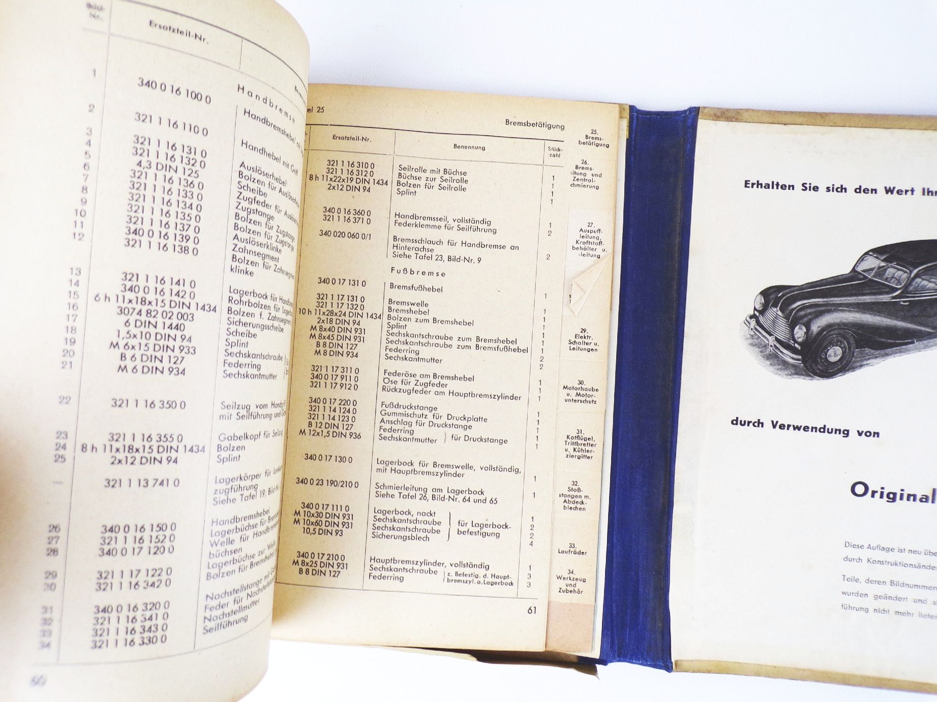 EMW Ersatzteilliste Kraftwagen 2 Liter 55 PS 6 Zylinder Limousine Oldtimer