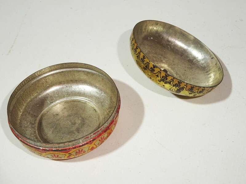 Miniatur Dose Feinste China Pomenade um 1900 Blechdose Pillendose 