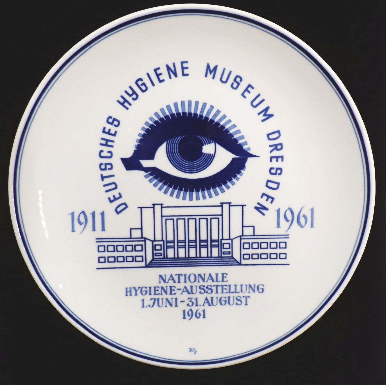 Meissen Wandteller Deutsches Hygiene Museum Dresden 1911 bis 1961