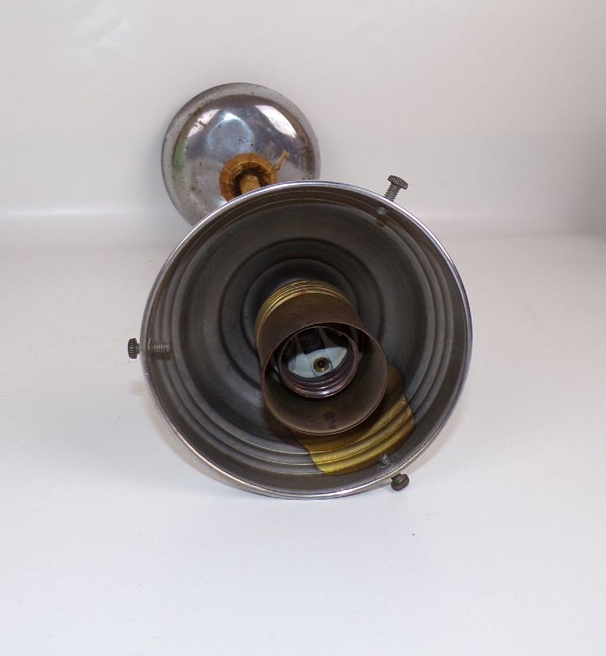 Alte Deckenleuchte Grün Lampenschirm Glas E27 Metall Art Deco Lampe