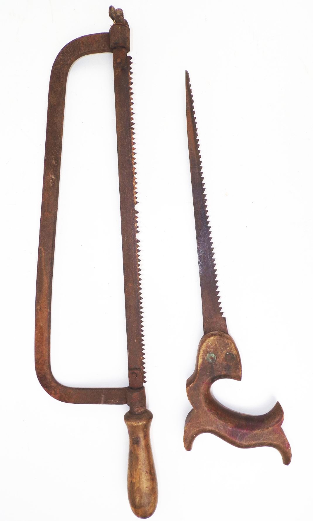 Alte Säge 2 Stück Holzgriff Holzsägen