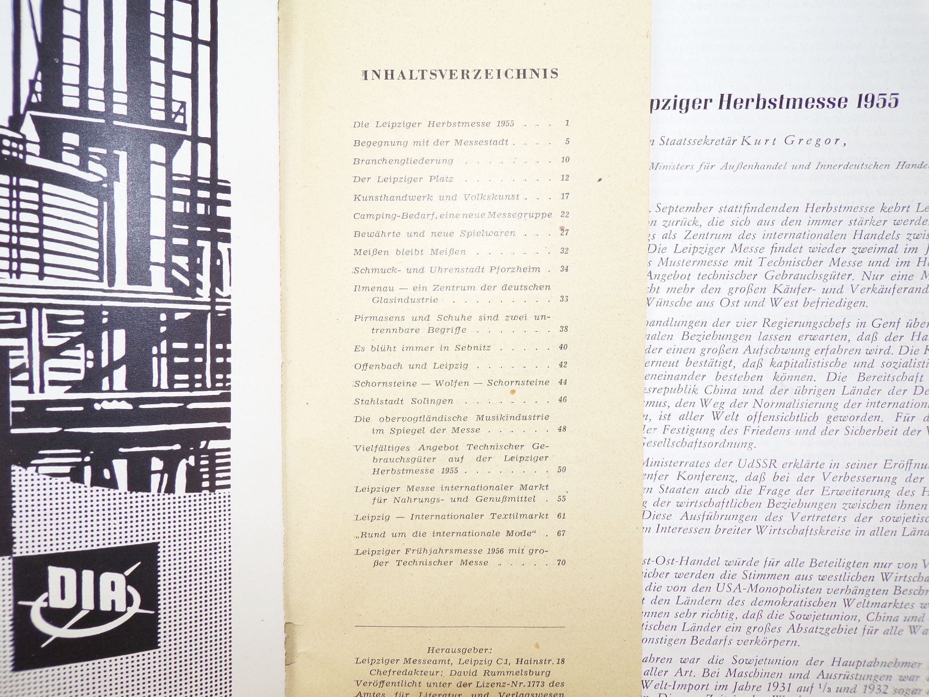 Leipziger Messe September 1955 Messeführer Buch