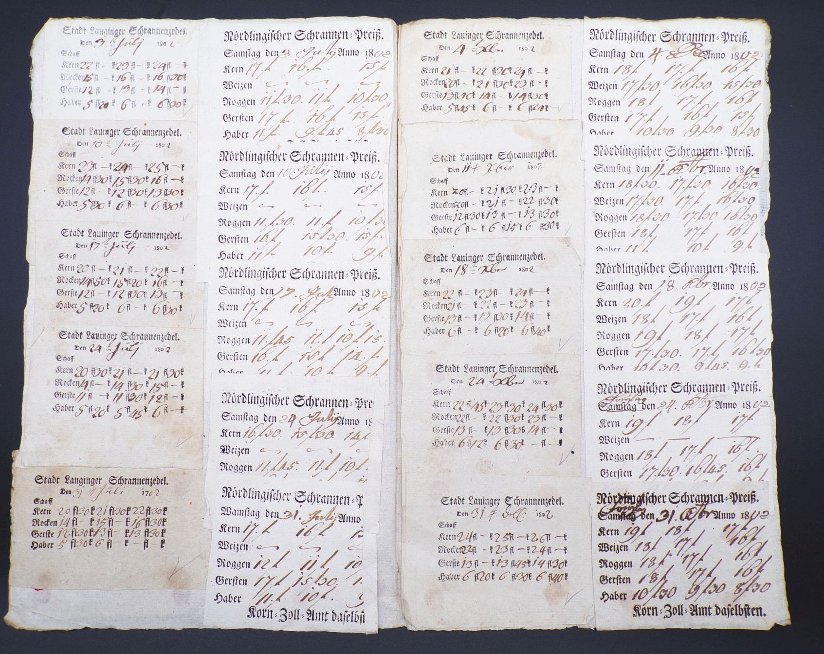 Quittungen Lot 1802 Lauging Nördling Antike Dokumente