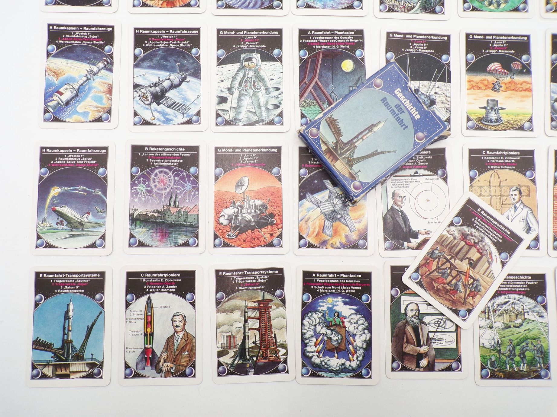Geschichte der Raumfahrt DDR Kartenspiel 