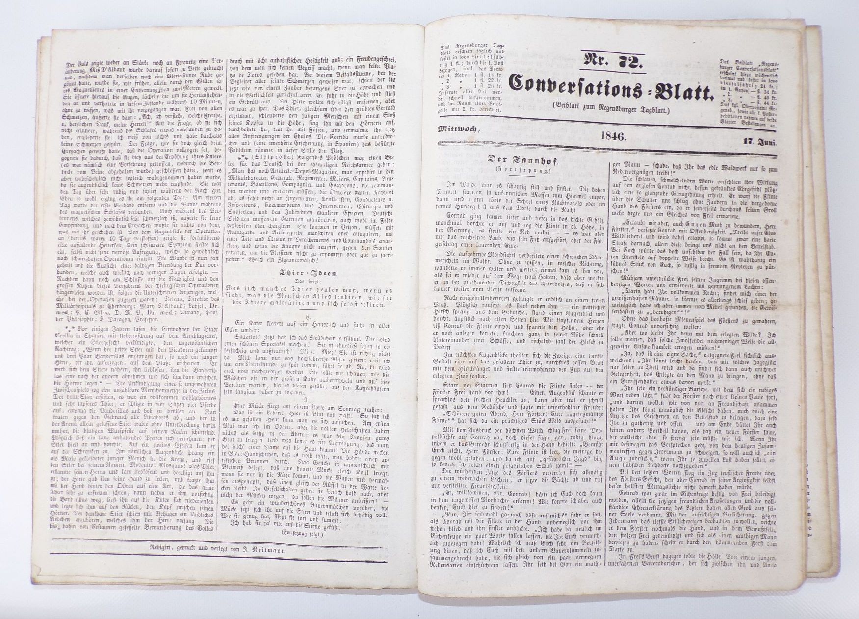 Conversationsblatt Regensburg 1846 kompletter Jahrgang antike Zeitung Conversationsblatt Regensburg 1846 kompletter Jahrgang antike Zeitung