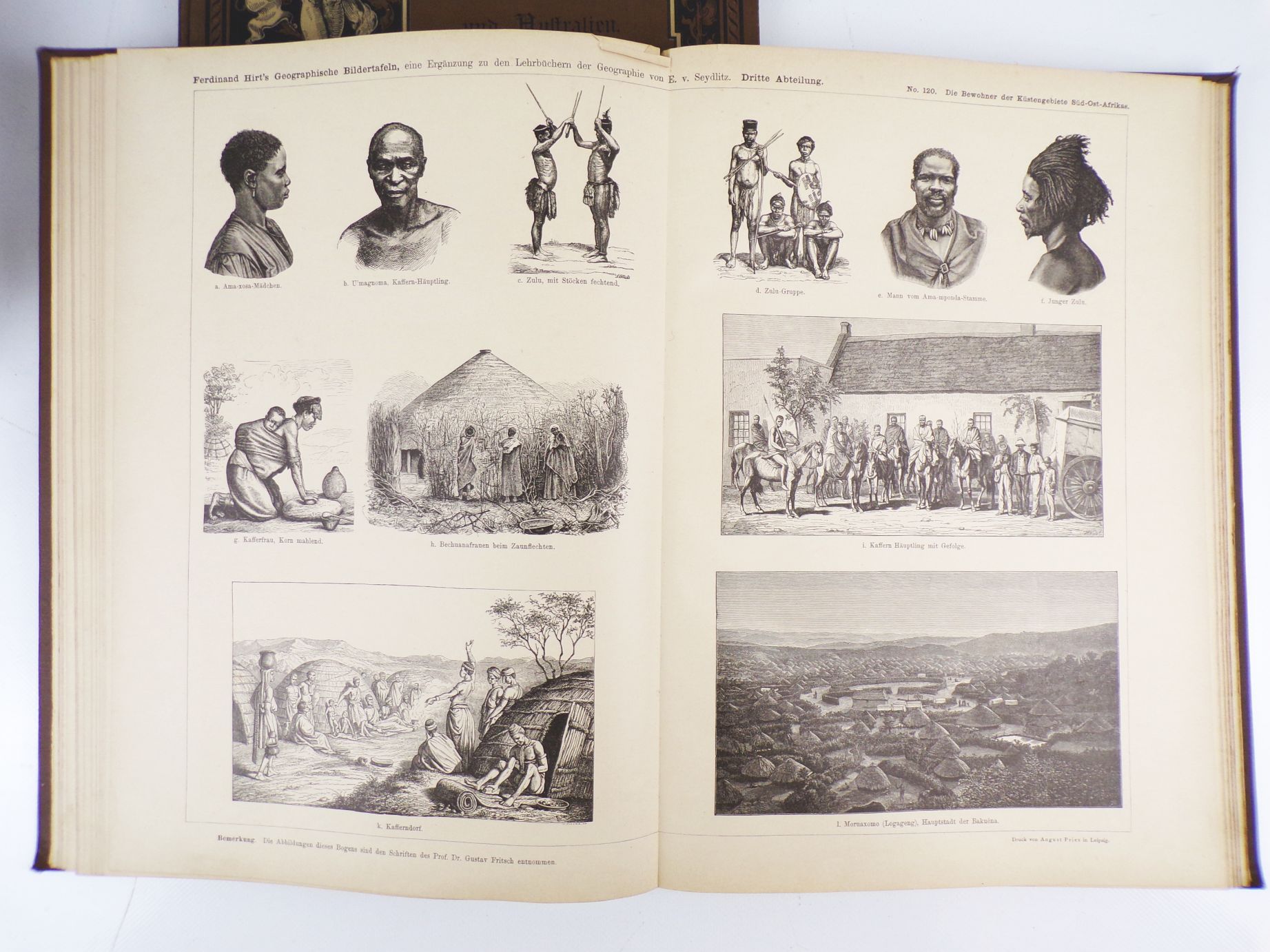 Ferdinand Hirts Geographische Bildertafeln 3 Bücher 1887 