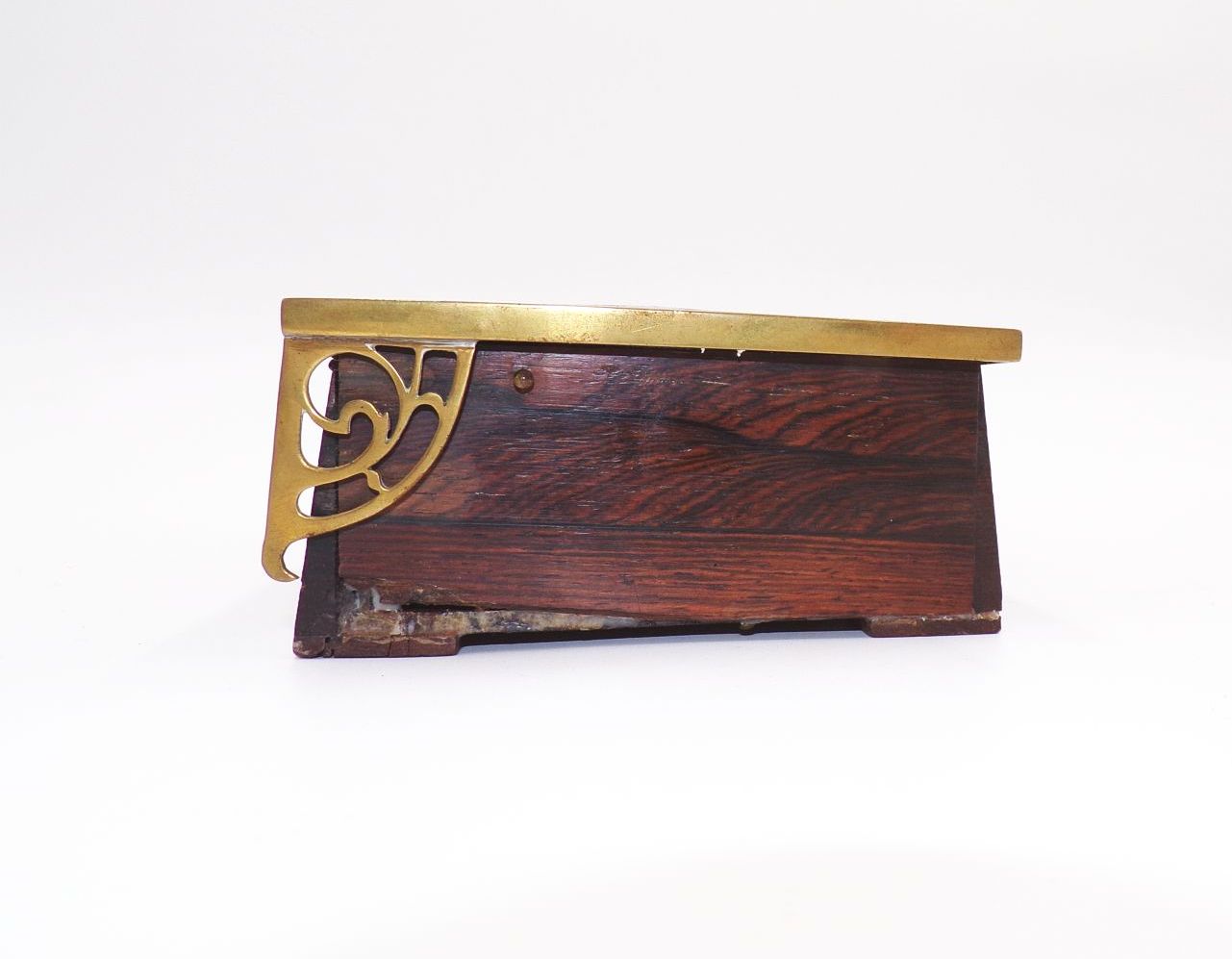 Jugendstil Erhard u Söhne Schatulle Messing Einlage Palisander Dose