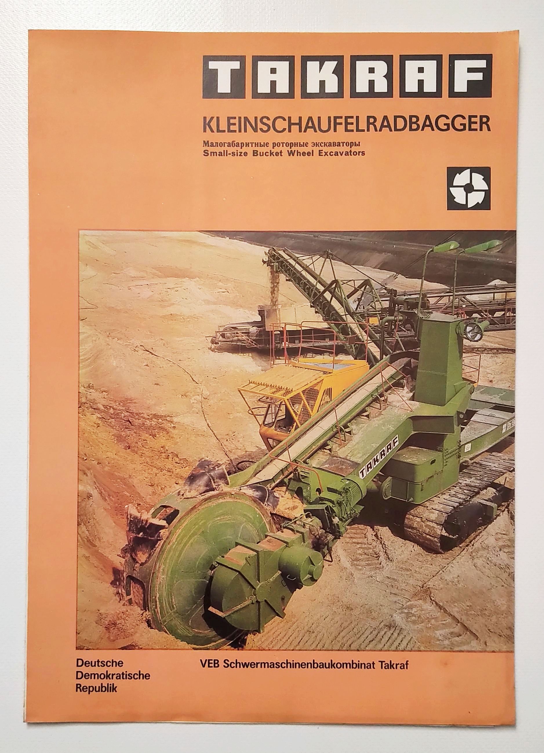 Takraf Prospekt DDR VEB Kleinschaufelradbagger Tagebau Bergbau Prospekt