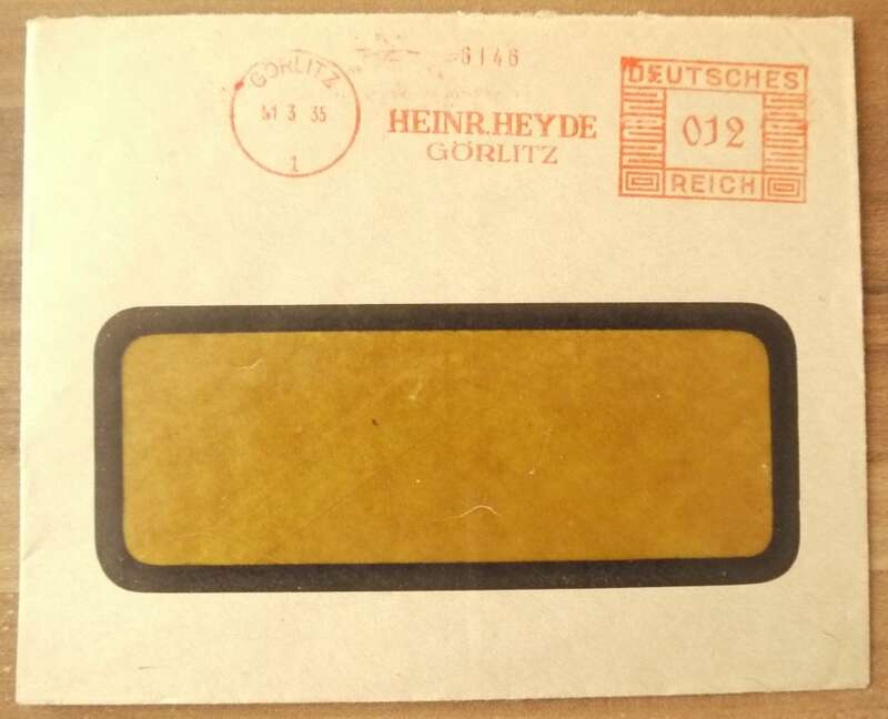 Brief Deutsches Reich Görlitz Sachsen Heinr Heyde Firmenbrief 1935